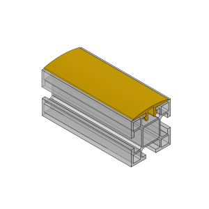 Width cover strip 40mm, yellow PVC, 25 m/roll